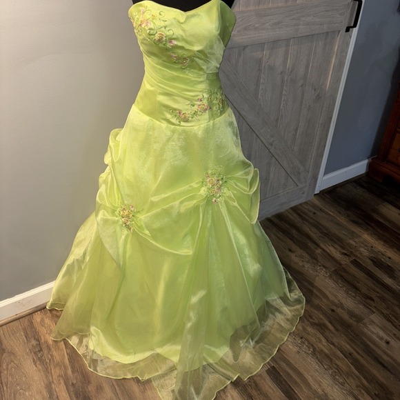 Ball Gown Quinceanera Dresses Light Green  Beaded‎ Appliques Formal Sweet 15 Sz8 - Picture 1 of 12